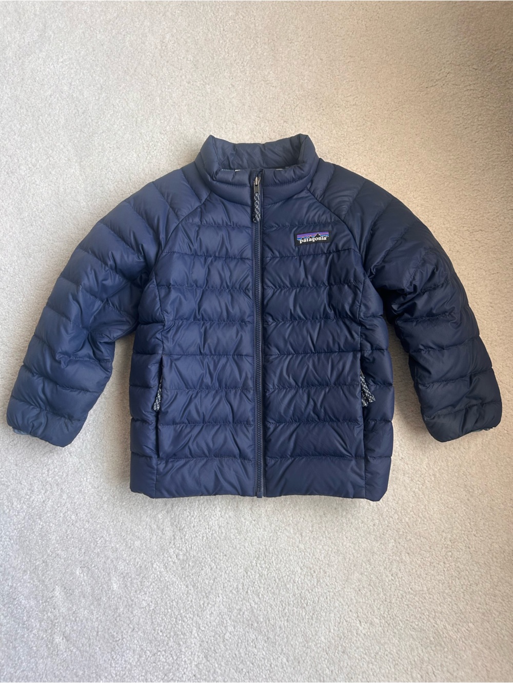 Patagonia Kids Navy Quilted Down Sweater Jacket VGUC